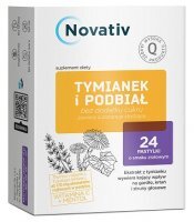 Novativ, Tymianek i podbiał, smak ziołowy, 24 pastylki do ssania