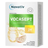 Novativ, Vocasept, bez cukru, 24 pastylki do ssania