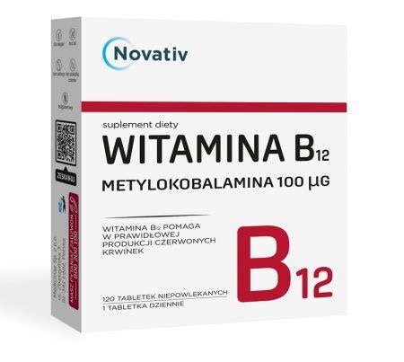 Novativ, Witamina B12 100mcg, 120 tabletek