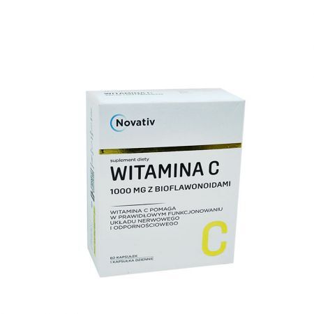 Novativ, Witamina C 1000mg z bioflawonoidami, 60 kapsułek