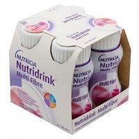 Nutridrink Multi Fibre, produkt odżywczy wysokoenergetyczny, smak truskawkowy, płyn, 4x125ml KRÓTKA DATA 14/04/2022