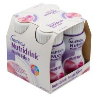 Nutridrink Multi Fibre, produkt odżywczy wysokoenergetyczny, smak truskawkowy, płyn, 4x125ml