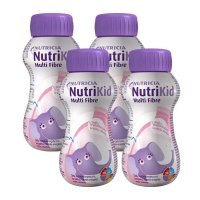 NutriKid Multi Fibre, produkt odżywczy wysokoenergetyczny, smak truskawkowy, płyn, 4x200ml