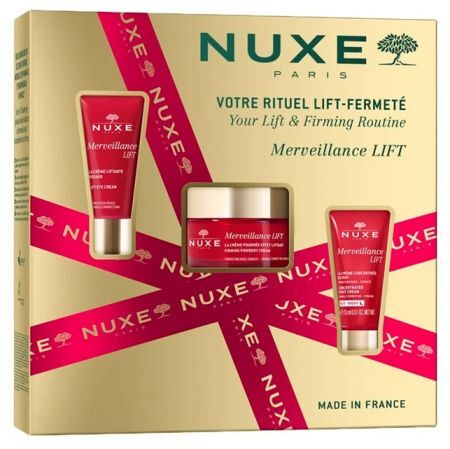 Nuxe Merveillance Lift, liftingujący krem pod oczy, 15ml + krem liftingujący, na dzień, do skóry mieszanej, 50ml + krem liftingujący na noc, 15ml