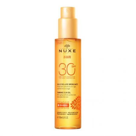 Nuxe Sun, brązujący olejek do opalania twarzy i ciała, SPF 30, 150ml