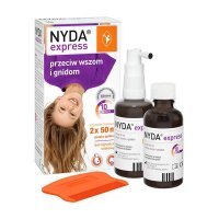 Nyda Express, aerozol przeciw wszom i gnidom, opakowanie rodzinne, 2x50ml