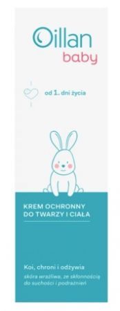 Oillan Baby, ochronny krem do twarzy i ciała, od urodzenia, 75ml