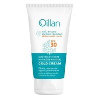 Oillan Cold Cream, ochronny krem do twarzy, na mróz i wiatr, od 1 dnia życia, SPF 30, 50ml