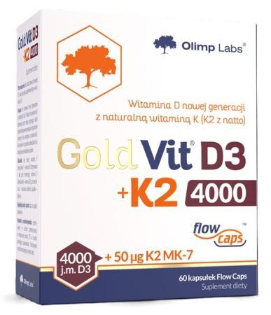 Olimp Labs, Gold-Vit D3 4000 j.m.+ K2-MK7 50mcg, 60 kapsułek