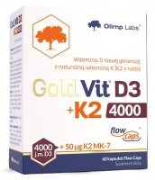 Olimp Labs, Gold-Vit D3 4000 j.m.+ K2-MK7 50mcg, 60 kapsułek