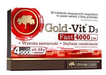 Olimp Labs, Gold-Vit D3 Fast 4000 j.m., 30 tabletek ulegających rozpadowi w jamie ustnej
