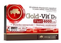 Olimp Labs, Gold-Vit D3 Fast 4000 j.m., 30 tabletek ulegających rozpadowi w jamie ustnej
