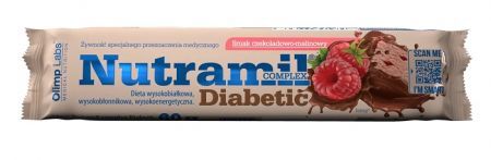 Olimp Labs, Nutramil Complex Diabetic, baton o smaku czekoladowo-malinowym, 60g