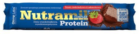Olimp Labs, Nutramil Complex Protein, baton o smaku czekoladowo-truskawkowym, 60g