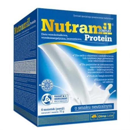 Olimp Nutramil Complex Protein, preparat odżywczy, smak neutralny, 72g x 6 saszetek