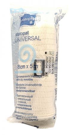 Opaska elastyczna, Matopat Universal, 8cmx5m, z zapinką, 1 sztuka