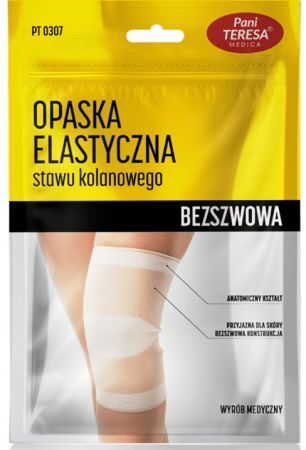 Opaska elastyczna stawu kolanowego, Pani Teresa, bezszwowa, rozmiar L, kolor czarny, 1 sztuka