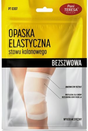 Opaska elastyczna stawu kolanowego, Pani Teresa, bezszwowa, rozmiar M, kolor czarny, 1 sztuka