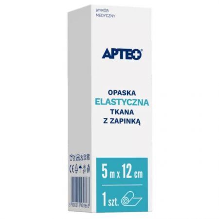 Opaska elastyczna tkana z zapinką, Apteo, 5mx12cm, 1 sztuka