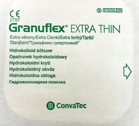 Opatrunek hydrokoloidowy, Granuflex Extra Thin, jałowy, 15cmx15cm, 1 sztuka