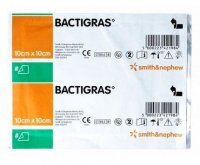 Opatrunek parafinowy z gazy z chlorheksydyną 0,5%, Bactigras, jałowy, 10cmx10cm, 1 sztuka