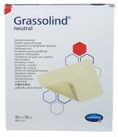 Opatrunek z maścią, Grassolind Neutral, jałowy, 10cmx10cm, 10 sztuk