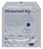 Opatrunek z maścią zawierający srebro, Atrauman Ag, jałowy, 10cmx10cm, 1 sztuka