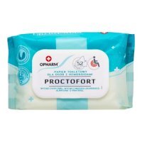 Opharm Proctofort, nawilżany papier toaletowy na hemoroidy, 52 sztuki