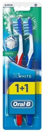 Oral-B, szczoteczka do zębów 3D White Fresh, medium, 2 sztuki