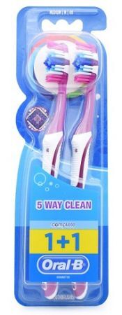 Oral-B, szczoteczka do zębów, Complete 5-Way Clean, medium, 2 sztuki