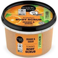 Organic Shop, Olejek z pomarańczy i cukier, peeling cukrowy do ciała, odświeżający, 250ml