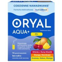 Oryal Aqua+, elektrolity, mix smaków, 14 saszetek