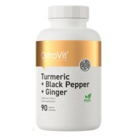 OstroVit, Kurkumina + czarny pieprz + imbir, 90 tabletek