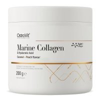 OstroVit, Marine Collagen, kolagen + kwas hialuronowy, smak kokosowo - brzoskwiniowy, 200g