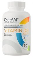 OstroVit, Vitamin D3 2000IU + K2 MK-7 + C + Zn, 60 kapsułek