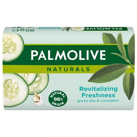 Palmolive Naturals Revitalizing Freshness Green Tea & Cucumber, mydło w kostce, z zieloną herbatą i ekstraktem z ogórka, 90g