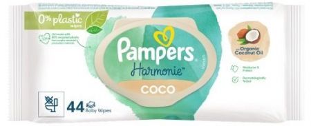 Pampers Harmonie Coco, chusteczki nawilżane dla niemowląt, 44 sztuki