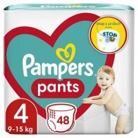 Pampers Pants, pieluchomajtki, rozmiar 4, waga 9-15kg, 48 sztuk