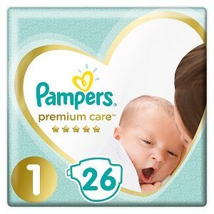 Pampers Premium Care, pieluszki jednorazowe, rozmiar 1, waga 2-5kg, 26 sztuk