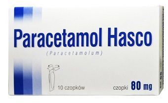 Paracetamol Hasco 80mg, czopki doodbytnicze, 10 sztuk