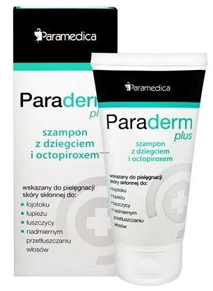 Paraderm Plus, szampon przeciwłupieżowy z dziegciem i octopiroxem, 150ml