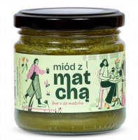 Pasieki Rodziny Sadowskich, miód nektarowy-wielokwiatowy z matchą, 240g