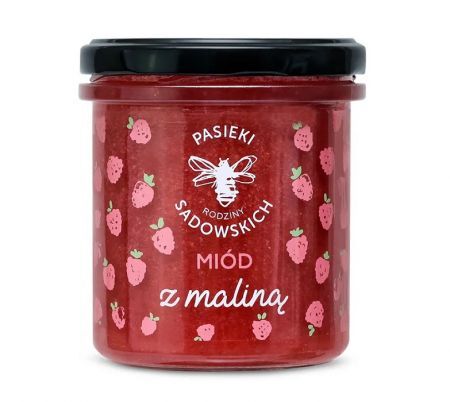 Pasieki Rodziny Sadowskich, miód z maliną, 430g