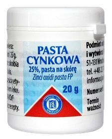 Pasta cynkowa 25%, pasta na skórę, 20g