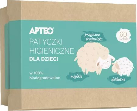 Patyczki higieniczne dla dzieci, Apteo, 60 sztuk