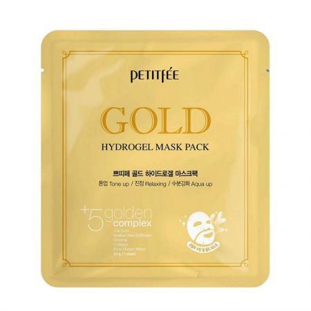 Petitfee Gold, hydrożelowa nawilżająco-kojąca maska ze złotem, 32g