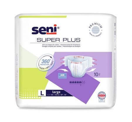 Pieluchomajtki Seni Super Plus, rozmiar L, chłonność 7/9, 10 sztuk