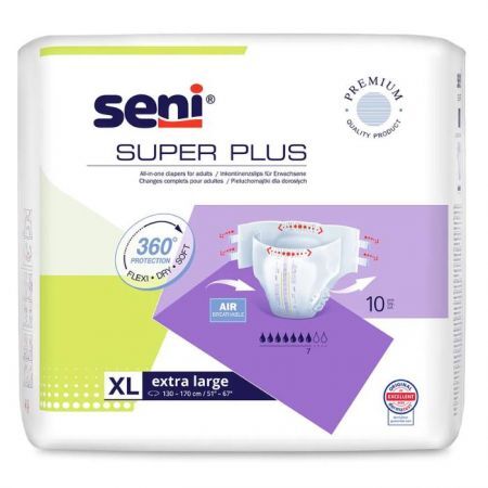 Pieluchomajtki Seni Super Plus, rozmiar XL, chłonność 7/9, 10 sztuk