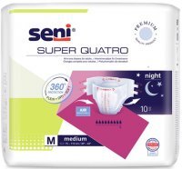 Pieluchomajtki Seni Super Quatro, rozmiar M, chłonność 9, nowa wersja, 10 sztuk