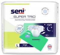 Pieluchomajtki Seni Super Trio, rozmiar L, chłonność 8, nowa wersja, 10 sztuk